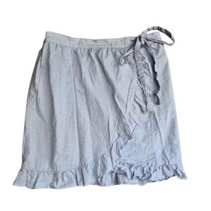 J. Crew Light Gray Ruffle Wrap Skirt